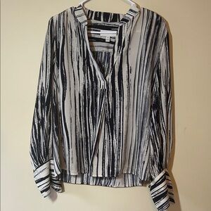 Striped Navy and White Women's Top